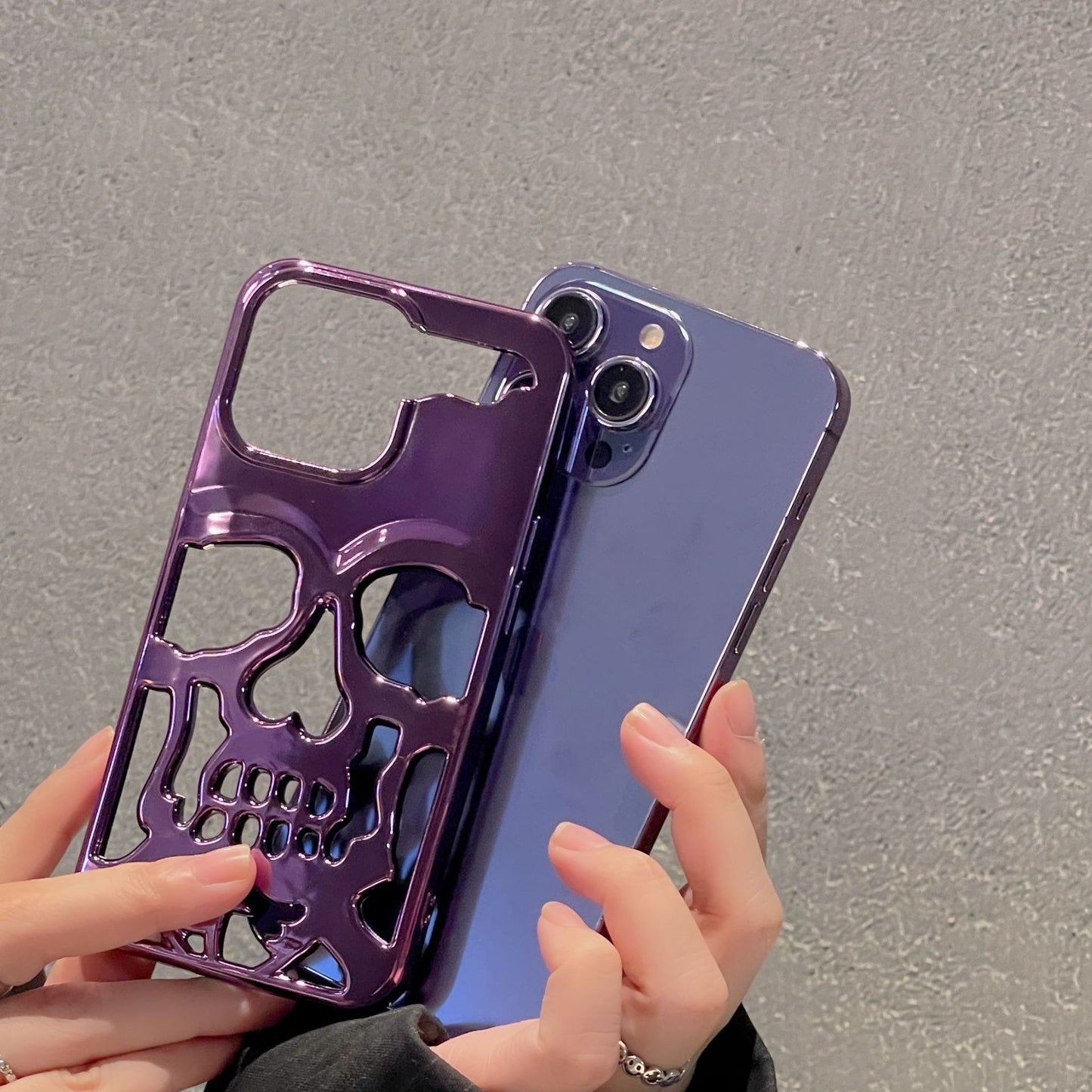 CASYFiE Luxury Plating 3D Skull Apple iPhone Case