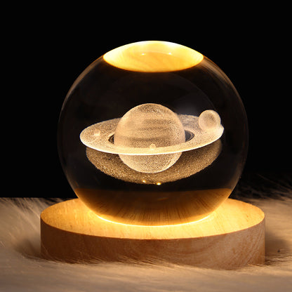 CASYFiE LED Night Light Galaxy Crystal Table Lamp