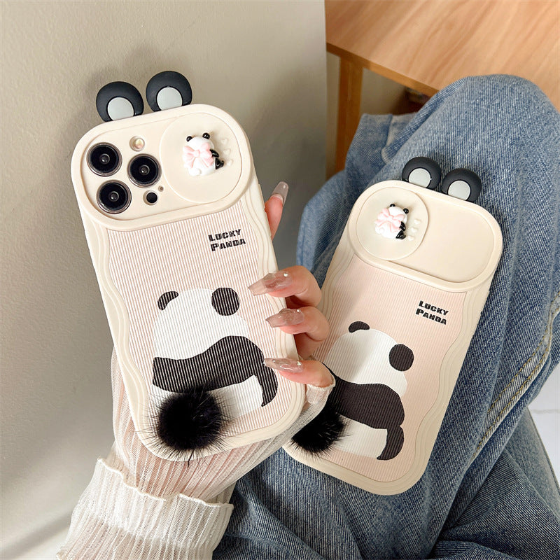 CASYFiE Cute Furry Panda Apple iPhone Case