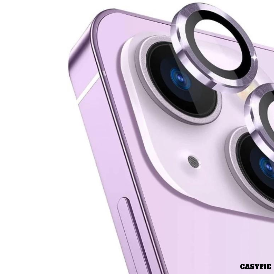 Casyfie Camera Rings/Lens Protector Purple For iPhone 14/14 Plus Pack Of 3 Lens