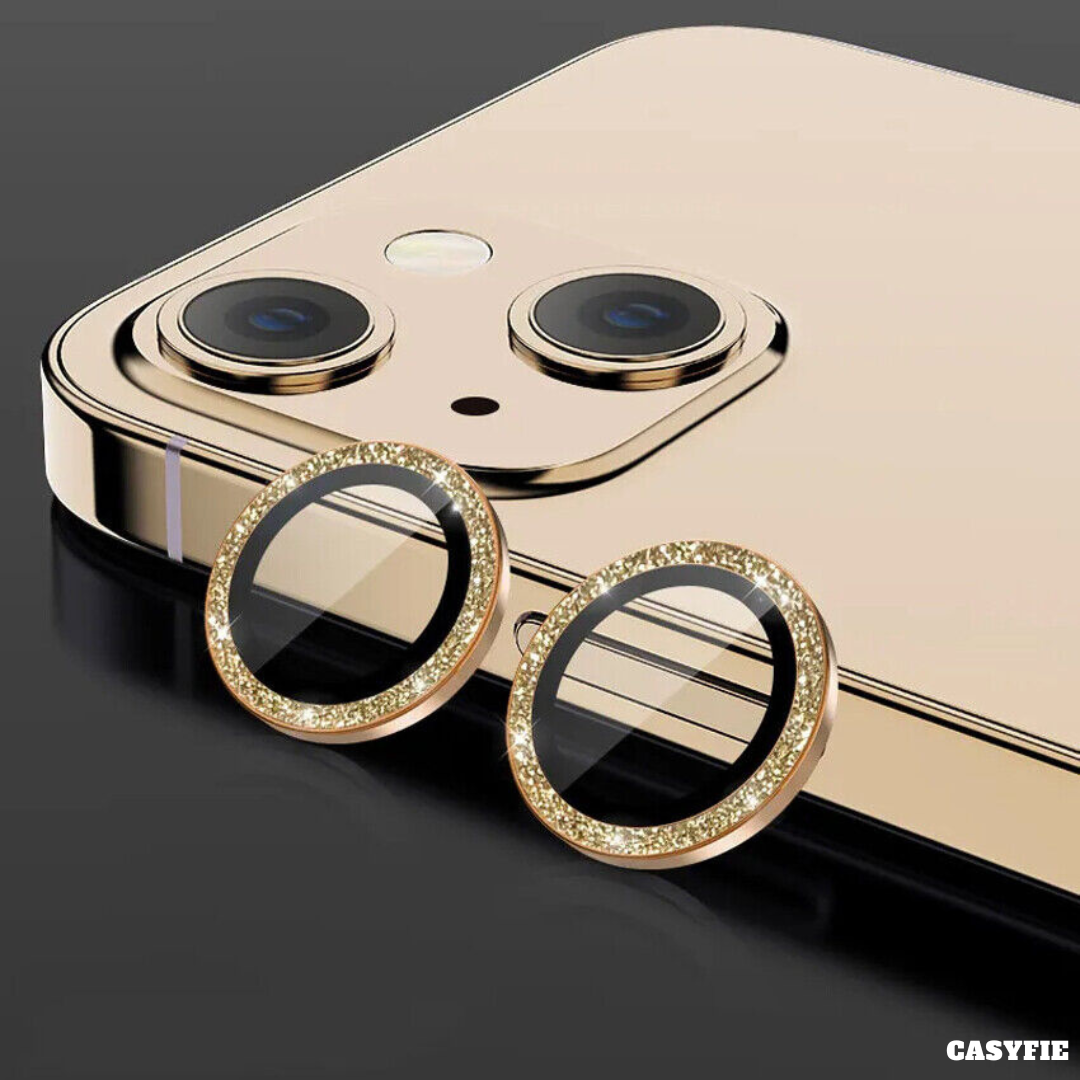 Casyfie Camera Diamond Rings/Lens Protector Gold For iPhone 13 mini/13 Pack Of 3 Lens