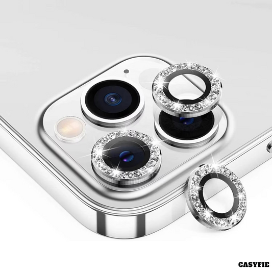 Casyfie Camera Diamond Rings/Lens Protector Silver For iPhone 13 PRO/13 PRO MAX