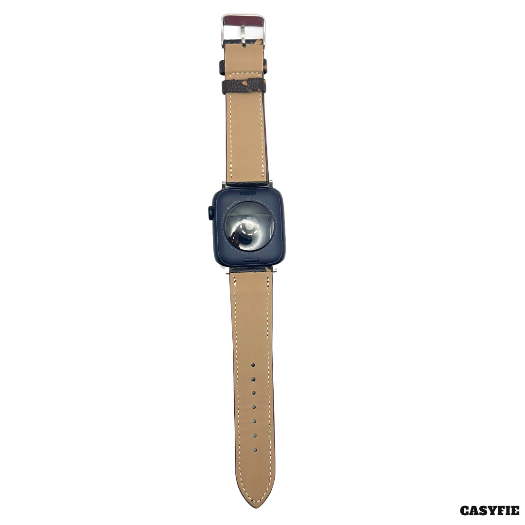 Casyfie Premium Leather Strap For Apple Watch Compatible With 44/45/49MM Men/Women
