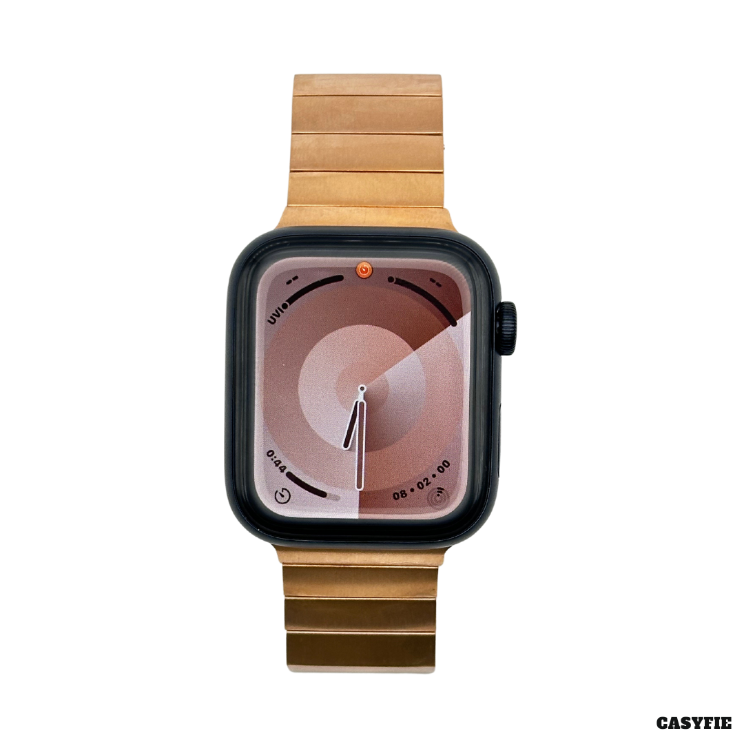 Casyfie Full Magnetic Rose Gold Stainless Steel Band Compatible With 42/44MM