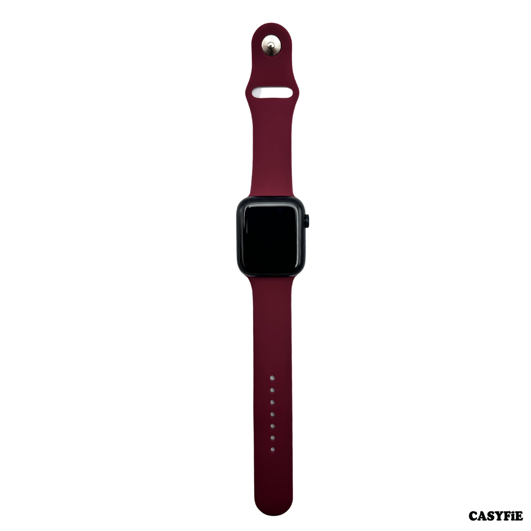 Casyfie Silicone Maroon Color Apple Watch Band Fits With 42/44/45/49MM Men/Women