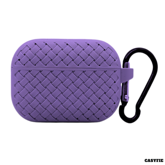 CASYFiE Premium Silicone Woven Pattern AirPods Pro Case Purple