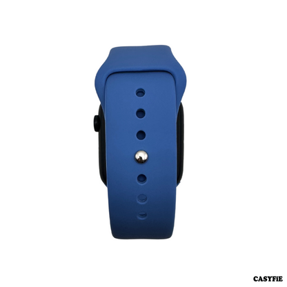Casyfie Silicone Ocean Blue Color Apple Watch Band Fits With 42/44/45/49MM Men/Women