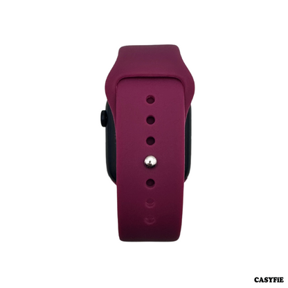 Casyfie Silicone Jam Pink Color Apple Watch Band Fits With 42/44/45/49MM Men/Women