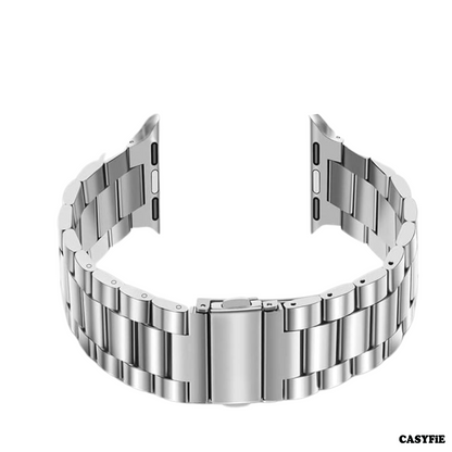 Casyfie Premium Silver Metal Strap For Apple Watch Compatible With 42/44/45/49MM Men/Women