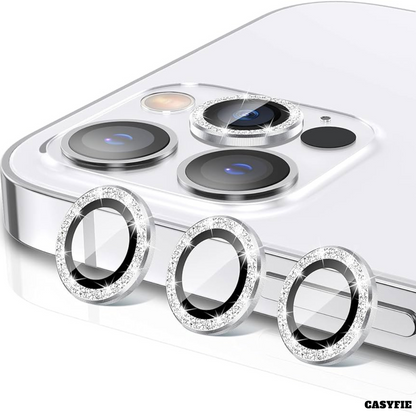 Casyfie Camera Diamond Rings/Lens Protector Silver For iPhone 13 PRO/13 PRO MAX