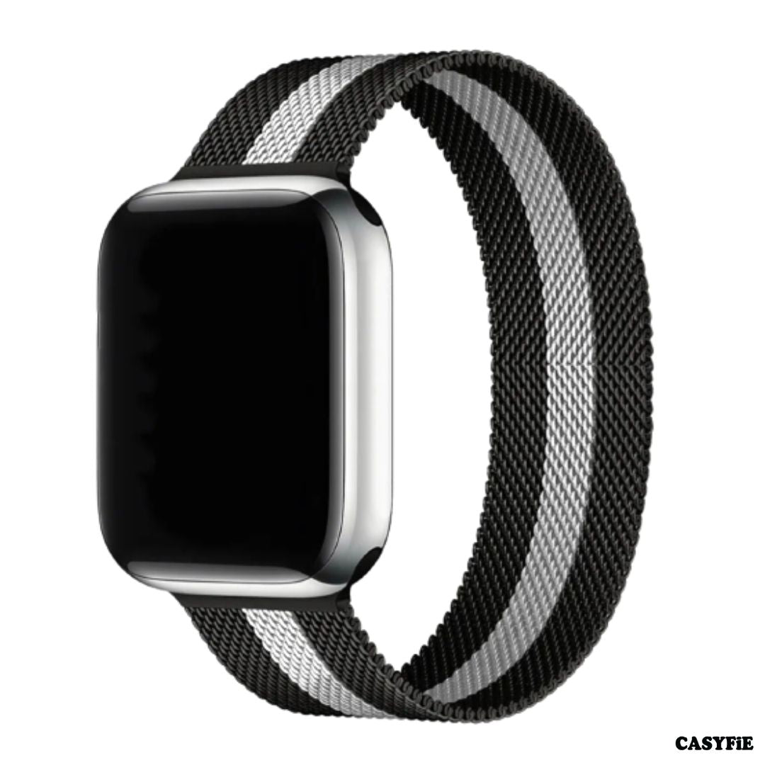 Casyfie Milanese Loop Magnetic Stainless Steel Dual Color Band Compatible With Apple Watch 42/44/45MM Men/Women