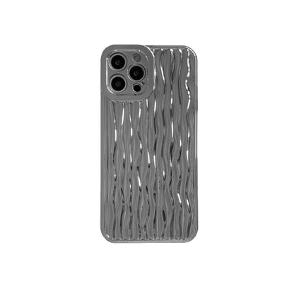 CASYFiE Luxury Silver Electroplated Water Ripple Pattern Apple iPhone Case