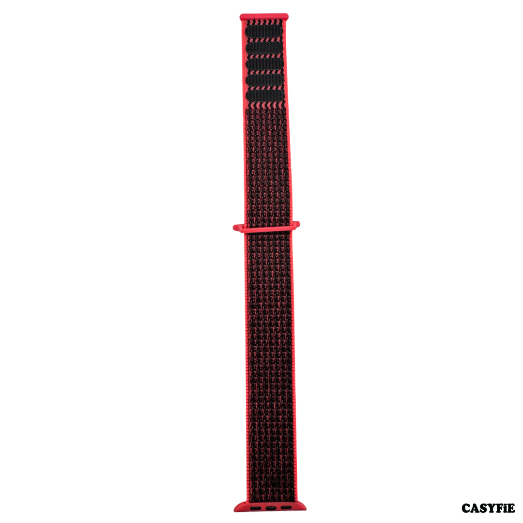 Casyfie Velcro Red Black Band Compatible With Apple Watch 42/44/45MM Men/Women
