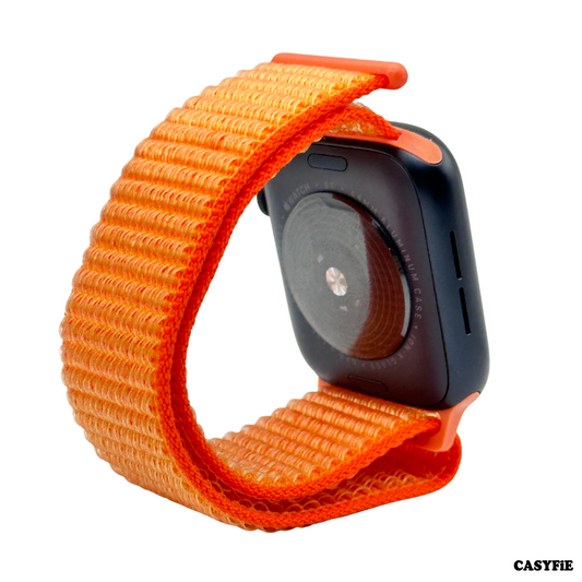 Casyfie Velcro Orange Strap Compatible With Apple Watch 42/44/45MM Men/Women