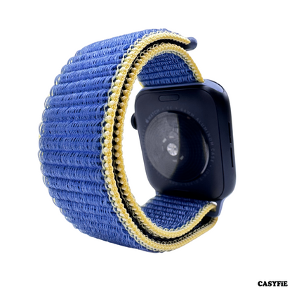 Casyfie Velcro Blue Yellow Strap Fits Apple Watch 42/44/45MM Men/Women