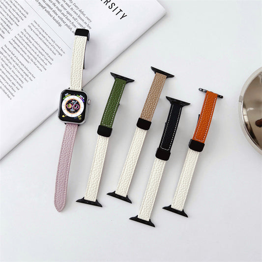 CASYFiE Contrast Leather Magnetic Apple Watch Strap 38/40/41/42/44/45/49 MM