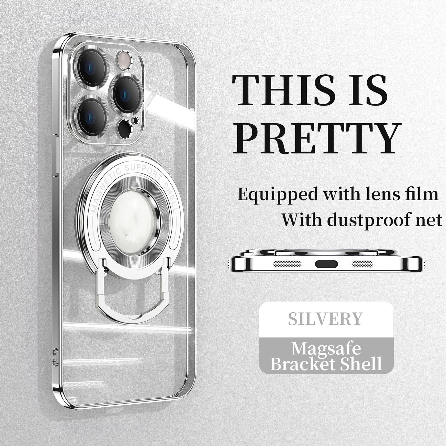 CASYFiE Electroplated Magnetic Bracket Apple iPhone Case