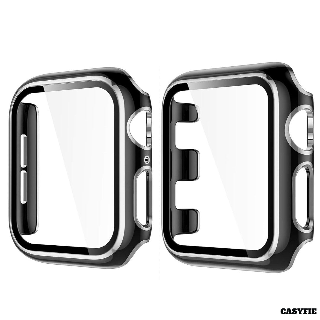 Casyfie Black & Silver Dual Color Bumper Cover For Apple Watch Fits Only 44MM
