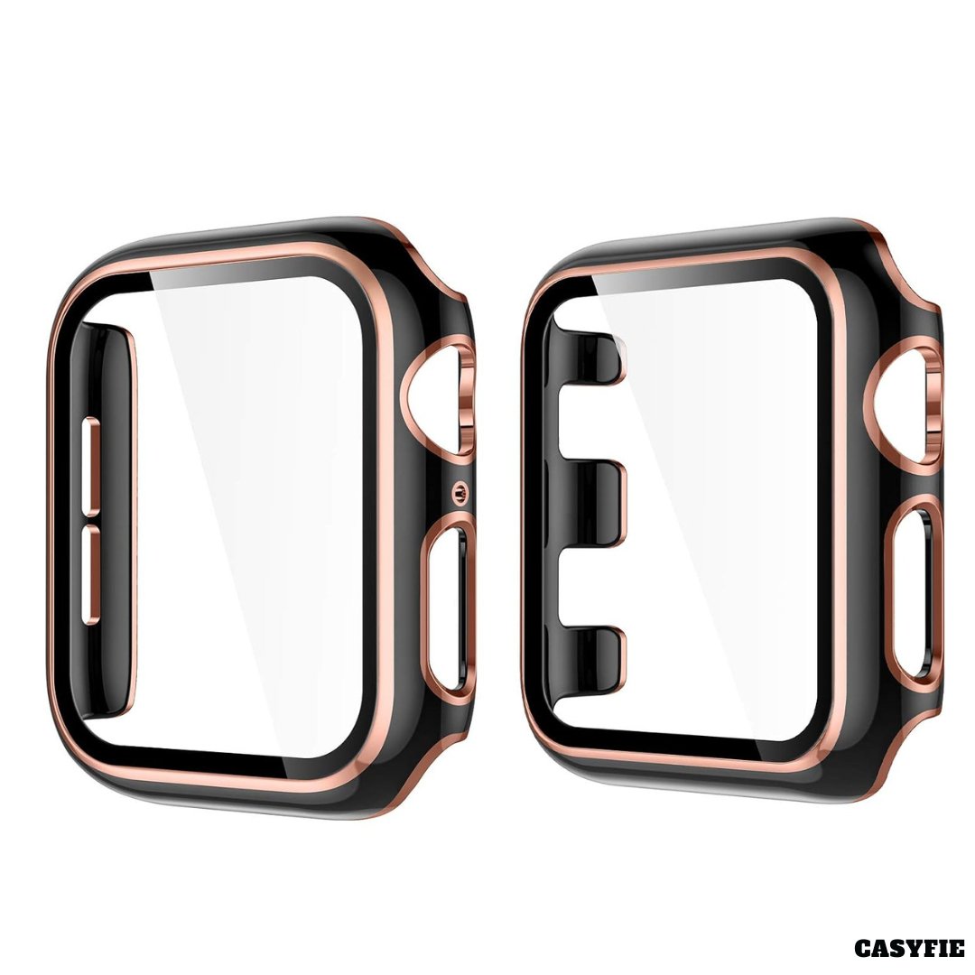 Casyfie Black & Rose Gold Dual Color Bumper Cover For Apple Watch Fits Only 44MM
