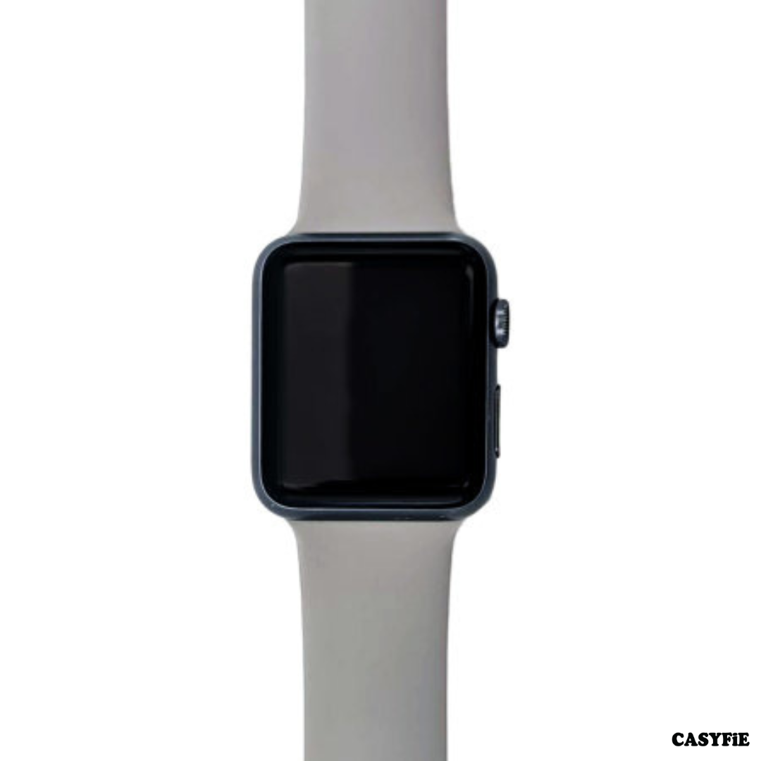 Casyfie Apple Watch Grey Silicone Strap Compatible With 42/44/45/49MM