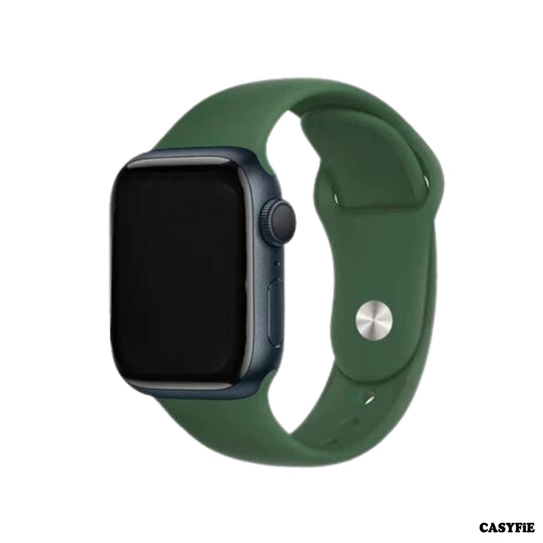 Casyfie Apple Watch Green Silicone Strap Compatible With 42/44/45/49MM
