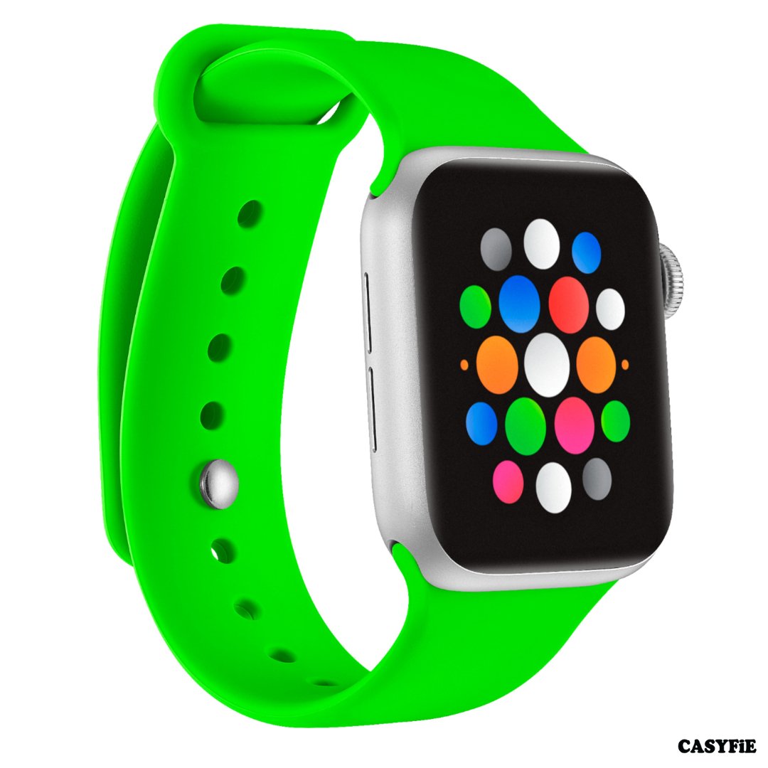 Casyfie Apple Watch Neon Green Silicone Strap Compatible With 42/44/45/49MM