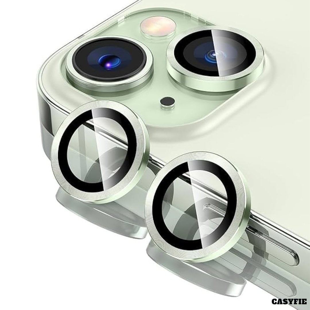 Casyfie Camera Rings/Lens Protector Light Green For iPhone 15/15 Plus Pack Of 3 Lens