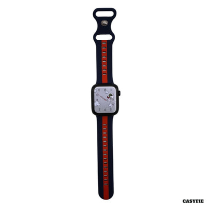 Casyfie Dual Color Blue Red Silicone Strap Fits With 42/44/45/49MM