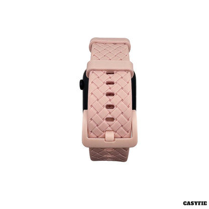 Casyfie Braided Silicone Pink Strap Fits With 42/44/45MM Men/Women