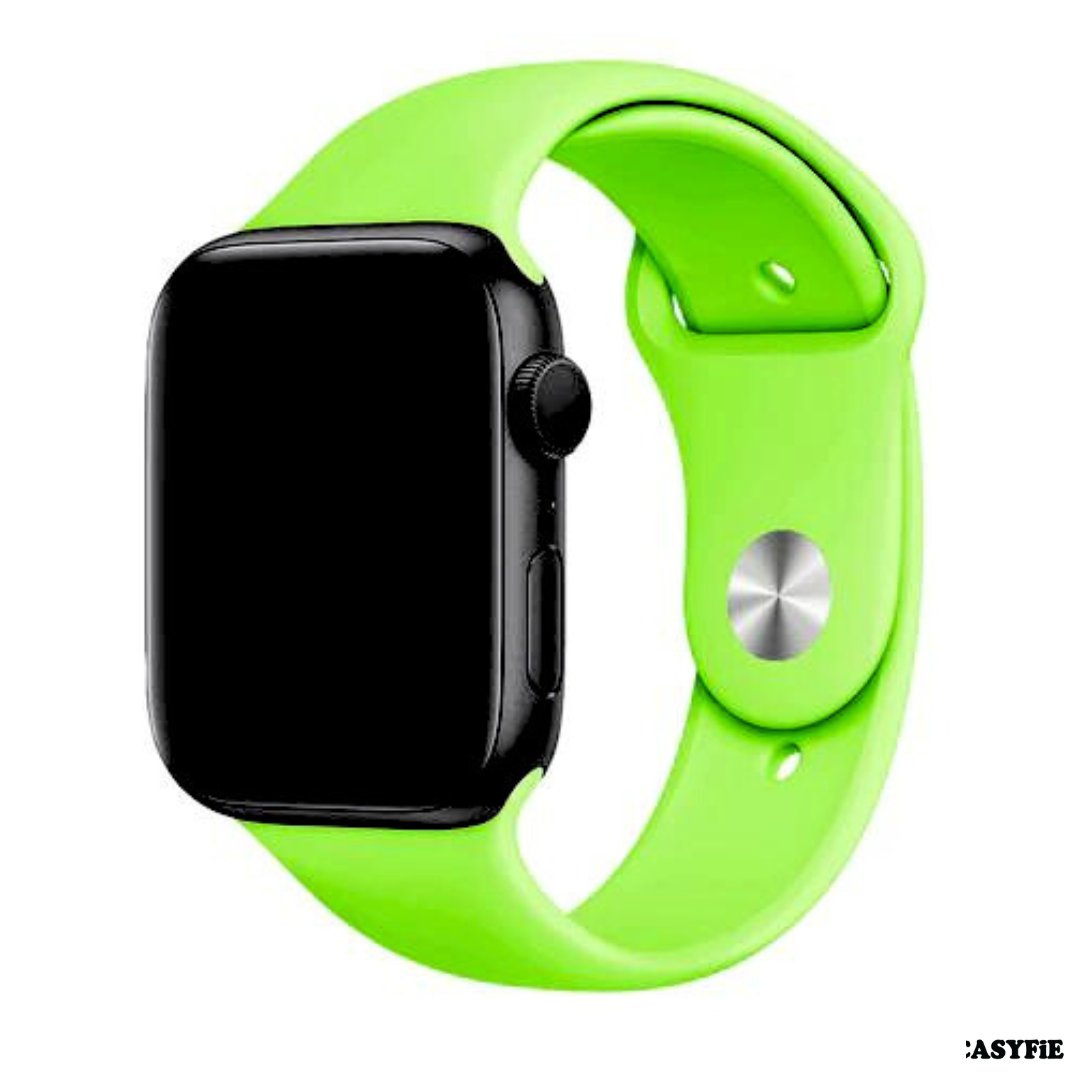 Casyfie Apple Watch Neon Green Silicone Strap Compatible With 42/44/45/49MM