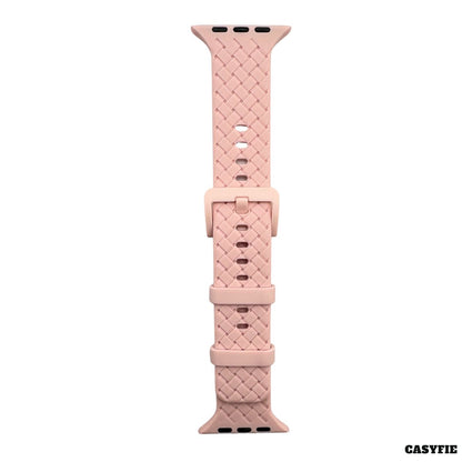 Casyfie Braided Silicone Pink Strap Fits With 42/44/45MM Men/Women