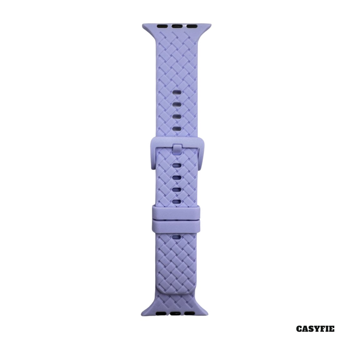 Casyfie Braided Silicone Blue Strap Fits With 42/44/45MM Men/Women
